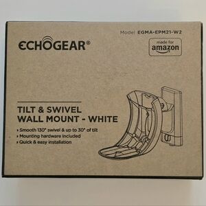Echogear Tilt & Swivel Wall Mount For Echo Dot 4th Gen White EGMA-EPM21-W2 NIB
